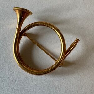 Vintage Brass Bugle Pin